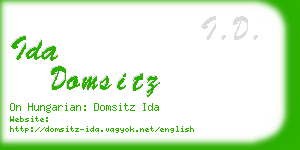 ida domsitz business card